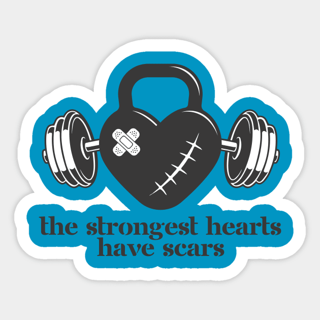 Strongest Hearts Have Scars Sticker by capesandrollerskates 